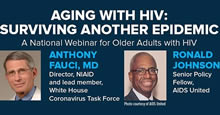 Poster: AGING WITH HIV: SURVIVING ANOTHER EPIDEMIC - A National Webinar for Older Adults with HIV - Thursday, September 17 - 12 - 5 pm EDT - GMHC - www.gmhc.org