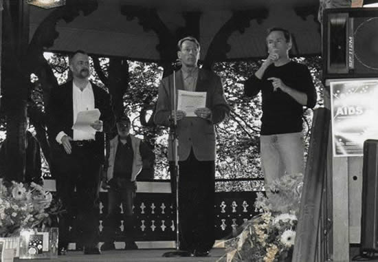 HIV/AIDS Advocate Bradford McIntyre, Opening Speaker at the 20th Annual International AIDS AIDS Candlelight Memorial & Vigil. May 25th 2003, Vancouver, BC, Canada.
