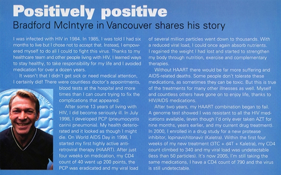 Relay Article : Positively positive Bradford McIntyre in Vancouver shares his story
