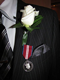 Bradford McIntyre awarded the Queen Elizabeth II Diamond Jubilee Medal, November 27, 2012, Ottawa, Canada. The Queen Elizabeth II Diamond Jubilee Medal is worn on the left side, close to the heart.