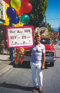 Bradford McIntyre HIV+ for 20 years; is Out About HIV in the Vancouver Pride Parade.