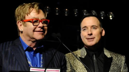 MICHAEL KOVAC / GETTY IMAGE FOR ELTON JOHN AIDS FOUNDATION: Sir Elton John and his husband David Furnish.