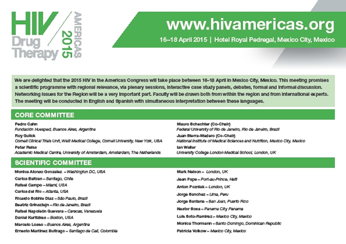 Poster 1: HIV Drug Therapy in the Americas 2015 - www.hivamericas.org
