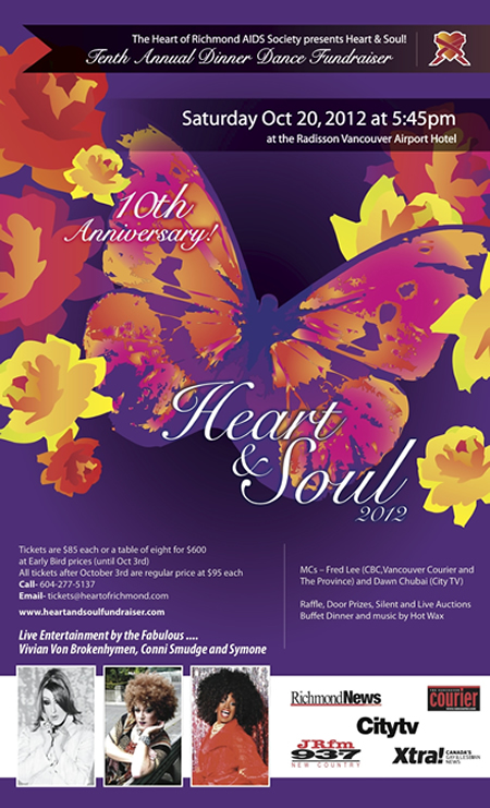 The Heart of Richmond AIDS Society 10th Anniversary Heart & Soul 2012 - www.heartofrichmond.com