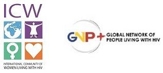 Logo: International Community of Women Living with HIV (ICW) & Global Network of People Living with HIV (GNP+) - www.gnpplus.net