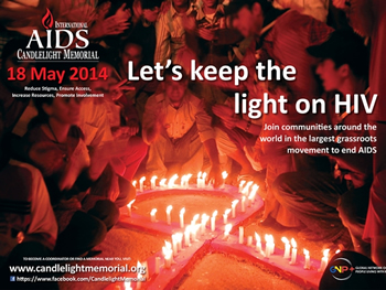 Poster: International AIDS Candlelight Memorial 2014 - www.candlelightmemorial.org