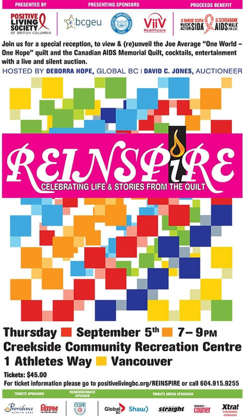 REINSPIRE: Celebrating Life & Stories from the Quilt - Positive Living BC  - www.positivelivingbc.org
