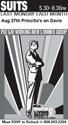 SUITS - POZ WORKING MEN'S DINNER GROUP - Suits Dinner - August 27th - www.positivelivingbc.org SUITS - POZ WORKING MEN'S DINNER GROUP - Suits Dinner - August 27th
