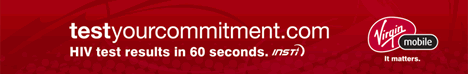 Banner: testyourcommitment.com HIV test results in 60 seconds INSTIT