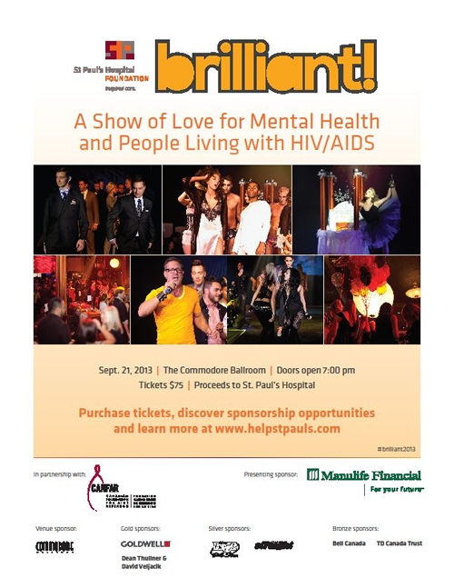 Poster: brilliant! A Show of Love for Mental Health and People Living with HIV/AIDS - St. Paul's Hospital Foundation