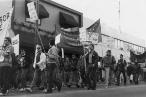HIV In My Day captured the human stories behind the HIV/AIDS epidemic in BC, including a 1987 protest against a proposed quarantine bill that could have been used to detain people living with HIV. Credit: Richard Banner, City of Vancouver Archives 1987 protest against a proposed quarantine bill that could have been used to detain people living with HIV. Credit: Richard Banner, City of Vancouver Archives