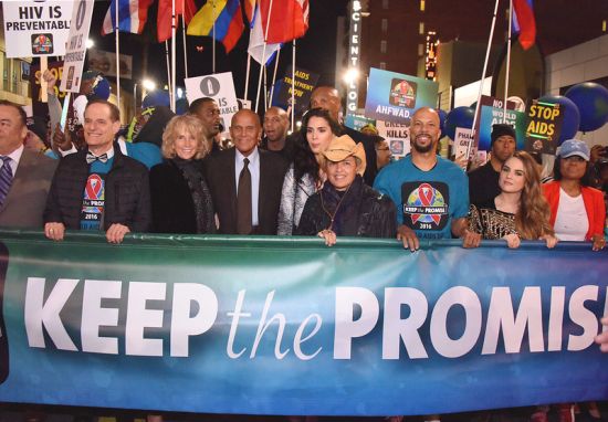 Photo, L to R) AHF President Michael Weinstein, Pamela Frank, Harry Belafonte, Shari Belafonte (in hat), Common, and Jojo. (Photo by Araya Diaz/Getty Images for AIDS Healthcare Foundation) Photo, L to R) AHF President Michael Weinstein, Pamela Frank, Harry Belafonte, Shari Belafonte (in hat), Common, and Jojo. (Photo by Araya Diaz/Getty Images for AIDS Healthcare Foundation)