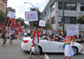 AIDS Vancouver participating in the Vancouver Pride Parade 2011. Photo Credit: Deni Daviau