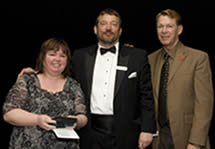 AccolAIDS 2010 - Kevin Brown PWA Hero Award Recipient: Monique Desroches - Glyn Townson, BCPWA Chair - Kevin Brown PWA Hero Award Nominee: Bradford McIntyre