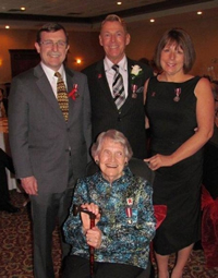 Diamond Jubilee Medal recipients from the Province of British Columbia; Dr. Brian Conway, Bradford McIntyre, Denise Becker and May McQueen