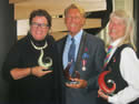 Pride Legacy Award Winners: Barb Snelgrove (Yellow - Sunlight - Community Superstar), Bradford McIntyre (Pink - Sexuality - Sexual Health & HIV/AIDS Awareness), Shawn Ewing(Red - Life - Lifetime Achievement) at today's PRIDE Legacy Luncheon at the Metropolitan.