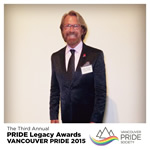 Photo: Bradford McIntyre, Presenter, 3rd Annual PRIDE Legacy Awards, May 28, 2015.