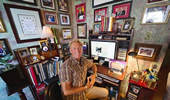 Photo: Bradford McIntyre, hiv-positive and Founder of PositivelyPositive.ca, at his in home office. July 31, 2013.