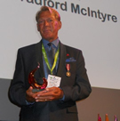 Bradford McIntyre receiving the PRIDE Legacy Award, Sexuality (Sexual Health + HIV/AIDS Awareness), July 20, 2013 - PRIDE Legacy Awards presented by TELUS, July 20, 2013, Vancouver, Canada.