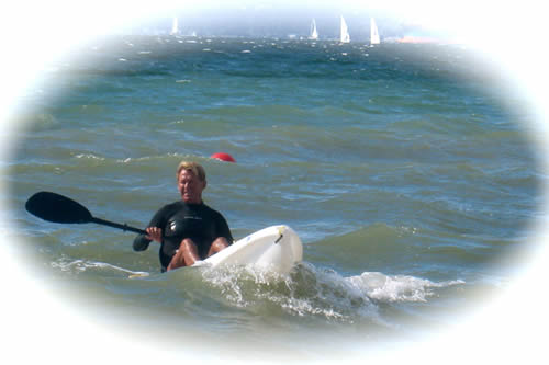 Bradford McIntyre, HIV+ since 1984, Ocean Kayaking in English Bay, Vancouver, British Columbia. 2010