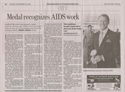 Article Photo: Medal recognizes AIDS work - Bradford McIntyre was handed a death sentence 28 years ago. While his journey hasn't been an easy one, he is being honoured for his advocacy work. By Joanne Laucius, Ottawa Citizen