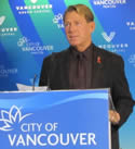 Bradford McIntyre, Director, Board of Directors, AIDS Vancouver - We Care RED RIBBON Campaign Launch - Vancouver City Hall - November 1, 2010
