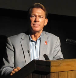 Bradford McIntyre, a long term survivor living with HIV since 1984 - We Care RED RIBBON Campaign - November 12, 2010 - Vancouver, BC. Canada