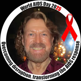 Profile Frame: WORLD AIDS DAY 2025 Overcoming disruption, transforming the AIDS response Photo: Bradford McIntyre, living with HIV since 1984. Profile Frame of Bradford McIntyre by Mark Janes