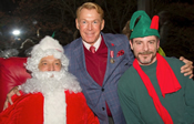 Photo: Bradford McIntyre with Santa and his Elf, at the Positive Living BC Members Holiday Season Dinner. December 6, 2012 - Photo Credit: Kangsoon Park