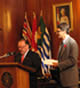 Brian Chittock, Execuative Director, AIDS Vancouver, addressed City Council informing them of the AIDS Vancouver We Care RED RIBBON Campaign - Nov. 2, 2010 - Photo Credit: Bradford McIntyre