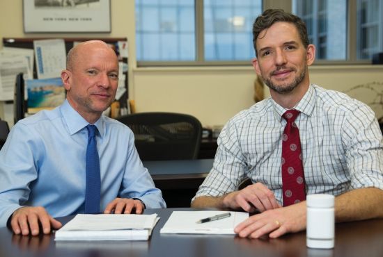Photo: Dr. Brad Jones, associate professor of immunology in medicine in the Division of Infectious Diseases at Weill Cornell Medicine. Dr. Roy Gulick, MD (left), and Dr.Grant Ellsworth