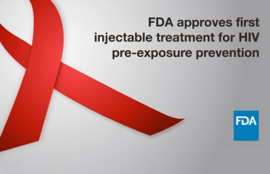 FDA approves first injectable treatmetn for HIV pre-exposure prevention