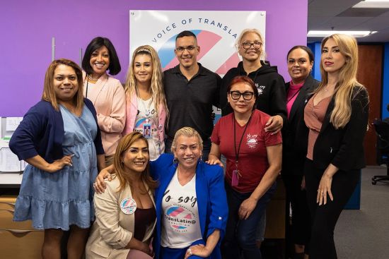 Photo: Francisco Ruiz (center, back row) pictured with members of the TransLatina Coaltion in April. Photo: Ruiz: Linda Lawson; Group: The TransLatin@ Coalition Francisco Ruiz (center, back row) pictured with members of the TransLatina Coaltion in April.