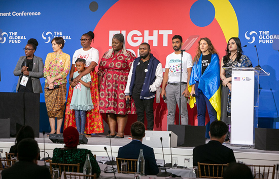 Representatives of people affected by the three diseases at the Seventh Global Fund Replenishment Conference hosted by President Biden in New York.