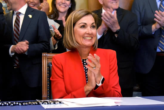 A photo of Gov. Kim Reynolds posted to the governors official Twitter account on May 4, 2023.