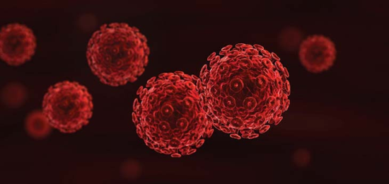 HIV virus in red HIV virus in red