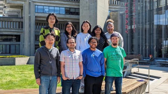 The Jia Lab photographed on the campus quad in the spring of 2023