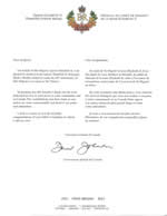 Letter to Bradford McIntyre, Recipient of the Queen Elizabeth II Diamond Jubilee Medal, from the Governor General Of Canada, November 27, 2012, Ottawa, Canada. Letter to Bradford McIntyre, Recipient of the Queen Elizabeth II Diamond Jubilee Medal, from the Governor General Of Canada, November 27, 2012, Ottawa, Canada.