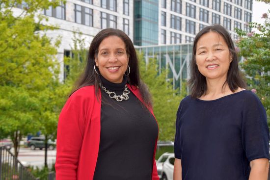 Photo: Lisa Flowers, MD, MPH, (left) and Canhua Xiao, PhD, RN, are principal investigators of a study aiming to understand the role of the oral microbiome and periodontal diseases in oral HPV infection among people with HIV. Lisa Flowers, MD, MPH, (left) and Canhua Xiao, PhD, RN