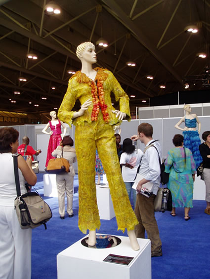 Photo: Fashion design using condoms by Brazilian designer Adriana Bertini Fashion design using condoms by Brazilian designer Adriana Bertini