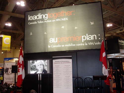 Photo: AIDS 2006: Canada Booth - Leading Together: Canada Takes Action on HIV/AIDS -The Canadian Public Health Association (CPHA) Video Presentation comprised of people living with HIV and AIDS from across the country providing a current view and a human FACE to HIV/AIDS in Canada in 2006. XVI International AIDS Conference - August 13 - 18, 2006 - Toronto, Canada AIDS 2006: Canada Booth - Leading Together: Canada Takes Action on HIV/AIDS -The Canadian Public Health Association (CPHA) Video Presentation comprised of people living with HIV and AIDS from across the country providing a current view and a human FACE to HIV/AIDS in Canada in 2006. XVI International AIDS Conference - August 13 - 18, 2006 - Toronto, Canada