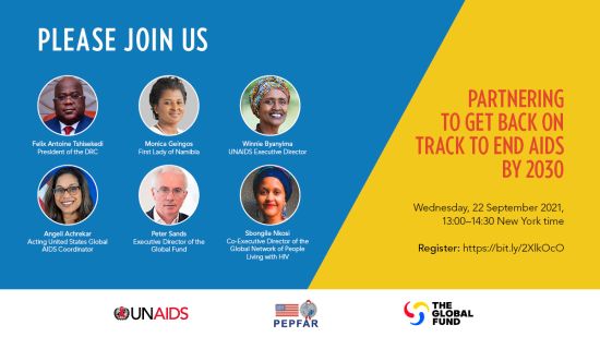 Poster: PARTNERING TO GET BACK ON TRACK TO END AIDS BY 2030 - Wednesday 22 September 2021 - 13:00 - 14:30 New York time
