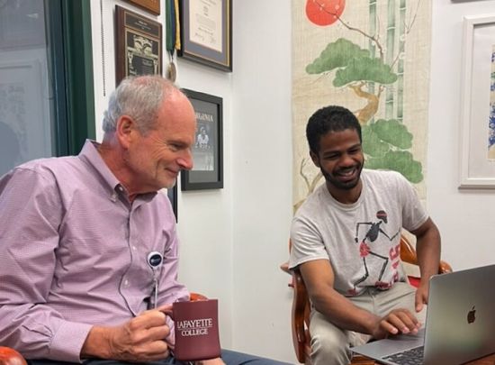 The School of Medicine's William A. Petri Jr., MD, PhD, (left) and neuroscience student David Tyus have discovered that the portion of our nervous systems responsible for the “fight or flight’ response helps determine the severity of dangerous C. difficile infections. The School of Medicine's William A. Petri Jr., MD, PhD, (left) and neuroscience student David Tyus have discovered that the portion of our nervous systems responsible for the “fight or flight’ response helps determine the severity of dangerous C. difficile infections.