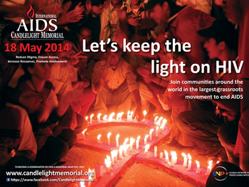Poster: International AIDS Candlelight Memorial 2014 - www.candlelightmemorial.org