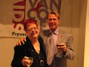 AIDS Vancouver Board Directors, Elizabeth Storbo and Bradford McIntyre, at AIDS Vancouver's Red Ribbon Gala Reception at the Museum of Vancouver, celebrating the close of the 2010 We Care Red Ribbon Campaign.
