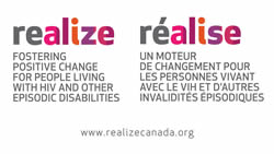 Twin Logo: REALIZE - FOSTERING POSITIVE CHANGE FOR PEOPLE LIVING WITH HIV AND OTHER EPOSODIC DISABILITIES - Ralise  Un moteur de changement pour les personnes vivant avec le VIH et dautres invalidits pisodiques