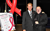AIDS Vancouver Vice Chair Bradford McIntyre and AIDS Vancouver Executive Director Brian Chittock at AIDS Vancouver's Positive Change Red Ribbon Gala, held November 30, 2011 at the Museum of Vancouver.