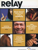 Relay Magazine - THE FACTS ABOUT HIV + YOU - July/August 2005 - Cover - Center Photo - Bradford McIntyre - www.relaymagazine.com