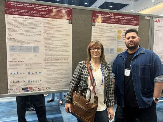 Photo: Health sciences professor Roula Hawa and peer research associate Ahmad Ezzeddine at the Canadian Conference on HIV/AIDS Research in London, Ont. in April 2024. (Submitted) Health sciences professor Roula Hawa and peer research associate Ahmad Ezzeddine at the Canadian Conference on HIV/AIDS Research in London, Ont. in April 2024. (Submitted)