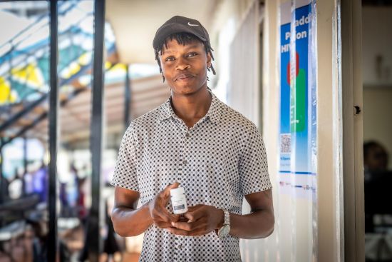 Samson Mutua, 27, is the first Kenyan to receive lenacapavir, a new injection that protects against HIV for six months with just two doses a year. Photo credit: WHO / Genna Print Samson Mutua, first Kenyan to receive lenacapavir